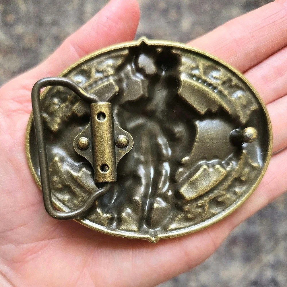 Antique Bronze Bull Rider Western Belt Buckle - New‎